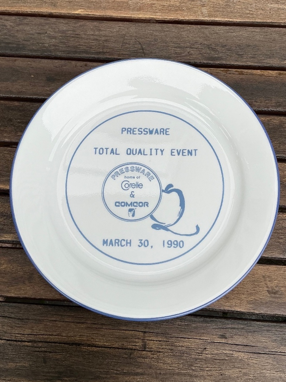 Vintage Corelle Corning Employee Exclusive Commemorative Plate Pressware USA